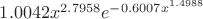 $1.0042x^{2.7958}e^{-0.6007x^{1.4988}}$