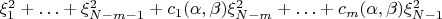 $\xi_1^2+\ldots+\xi_{N-m-1}^2+c_1(\alpha,\beta)\xi_{N-m}^2+\ldots+c_m(\alpha,\beta)\xi_{N-1}^2$