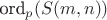 $\text{ord}_p(S(m,n))$