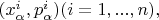 $(x^i_\alpha, p^i_\alpha) (i=1, ..., n),$