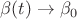 $\beta(t) \to \beta_0$