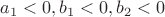 $a_{1}<0, b_{1}<0, b_{2}<0$