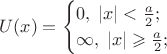 $$U(x)=\begin{cases}0, \;|x|<\frac{a}2;
\\{\infty}, \;|x| \geqslant \frac{a}2;\end{cases}$$