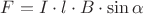 $F=I\cdot l\cdot B\cdot\sin\alpha$