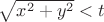 $\sqrt{x^2+y^2}<t$