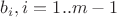 $b_i, i=1..m-1$