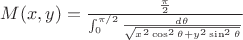 $M(x,y)=\frac{\frac \pi 2}{\int_0^{\pi/2}\frac {d\theta}{\sqrt{x^2\cos^2\theta+y^2\sin^2\theta}}}$
