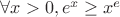 $\forall x>0, e^x \ge x^e $