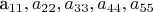 a_{11},a_{22},a_{33},a_{44},a_{55}