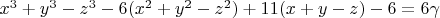 $x^3+y^3-z^3-6(x^2+y^2-z^2)+11(x+y-z)-6=6\gamma$