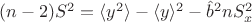 $(n - 2) S^2 = \langle y^2 \rangle - \langle y \rangle^2 - \hat b^2 n S^2_x$