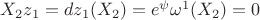 $X_2z_1=dz_1(X_2)=e^\psi \omega^1(X_2)=0$