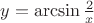 $y=\arcsin\frac2x$