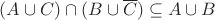 $(A \cup C) \cap (B \cup \overline C ) \subseteq A \cup B$