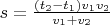 $s = \frac{(t_2-t_1)v_1 v_2}{v_1+v_2}$