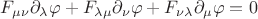 $F_{\mu \nu} \partial_\lambda \varphi+ F_{\lambda \mu} \partial_\nu \varphi +F_{\nu \lambda} \partial_\mu \varphi=0$