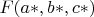 $F(a*, b*, c*)$