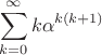 $$\sum\limits_{k=0}^{\infty}k\alpha^{k(k+1)}$$