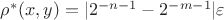 $\rho^*(x,y)=|2^{-n-1}-2^{-m-1}|\varepsilon$