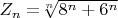 $  Z_n =$\sqrt[n]{8^n+6^n}$ $