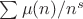$\sum \mu(n)/n^s$ $\sum \mu(n)/n^s$