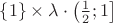 $\{1\} \times \lambda \cdot \left(\frac{1}{2}; 1\right]$