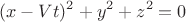 $$(x-Vt)^2+ y^2+z^2=0$$
