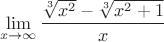 $$\lim_{x\to\infty}\frac{\sqrt[3]{x^2} -\sqrt[3]{x^2+1}}{x}$$
