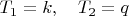 $T_1=k, \quad T_2=q$