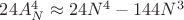 $24A_N^4\approx 24N^4-144N^3$