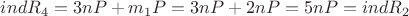 $ind R_4 = 3nP + m_1P = 3nP + 2nP = 5nP = ind R_2$