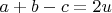 $a+b-c=2u$