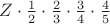 $Z\cdot\frac{1}{2} \cdot\frac{2}{3} \cdot \frac{3}{4}\cdot\frac{4}{5} $