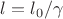 $l=l_0/\gamma$