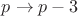 $\[p \to p - 3\]$