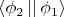 $\left\langle \phi_{2} \left\lvert\right\rvert \phi_{1}\right\rangle$