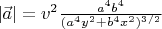 $\left| \vec{a}  \right|=v^2\frac{ a^4b^4 }{ (a^4y^2+b^4x^2)^{3 \slash  2} }$