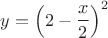$y=\left(2-\dfrac{x}2\right)^2$