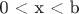 0 < x < b 0 < x < b