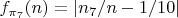 $f_{\pi_7}(n)=|n_7/n-1/10|$