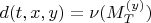 $d(t,x,y) = \nu(M_T^{(y)})$