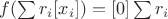$f(\sum r_i[x_i])=[0]\sum r_i$