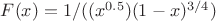$F(x) = 1 / ((x^{0.5})  (1 - x)^{3/4})$