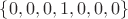 $\{0,0,0,1,0,0,0\}$