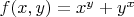 $f(x,y)=x^y+y^x$