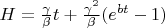 $H=\frac{\gamma}{\beta}t+\frac{\gamma^2}{\beta}(e^{bt}-1)$
