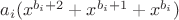 $a_i(x^{b_i+2}+x^{b_i+1}+x^{b_i})$