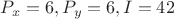 $P_x=6, P_y=6, I=42$