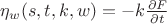 $\eta_w(s,t,k,w) = -k \frac{\partial F}{\partial t}$