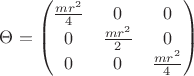 $\Theta = \left( \begin{matrix}\frac{mr^2}{4} & 0 & 0 \\  0 & \frac{mr^2}{2} & 0 \\ 0 & 0 & \frac{mr^2}{4}\end{matrix} \right)$